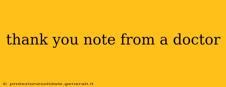 thank you note from a doctor