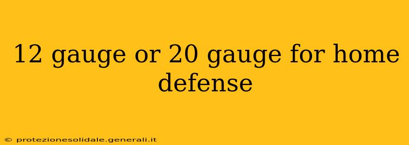 12 gauge or 20 gauge for home defense