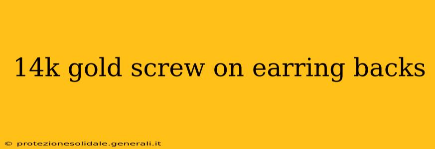 14k gold screw on earring backs