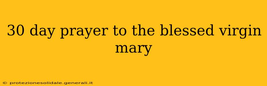 30 day prayer to the blessed virgin mary