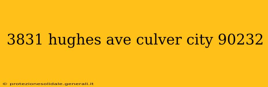 3831 hughes ave culver city 90232