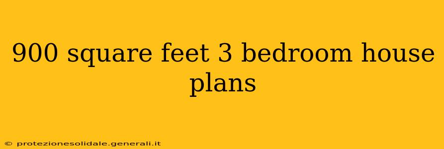 900 square feet 3 bedroom house plans