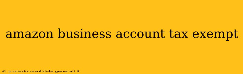amazon business account tax exempt