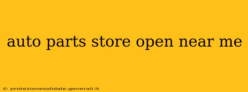 auto parts store open near me