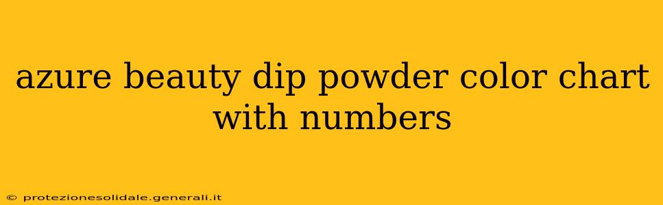 azure beauty dip powder color chart with numbers