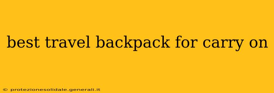 best travel backpack for carry on