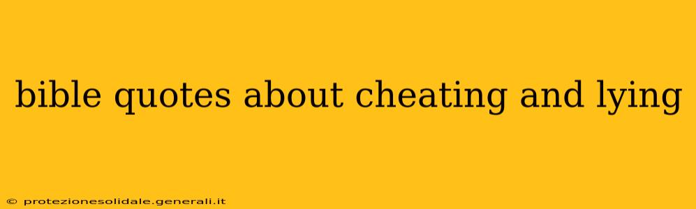 bible quotes about cheating and lying