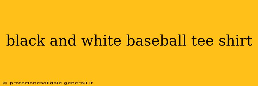 black and white baseball tee shirt