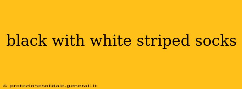 black with white striped socks