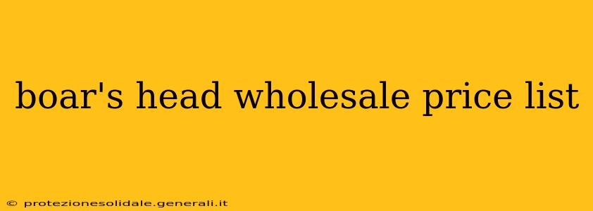 boar's head wholesale price list