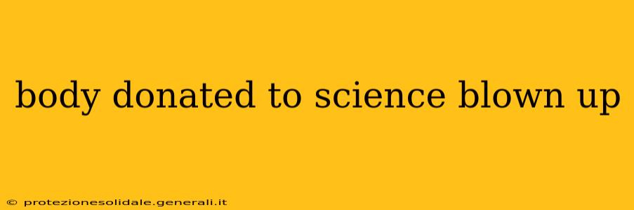 body donated to science blown up