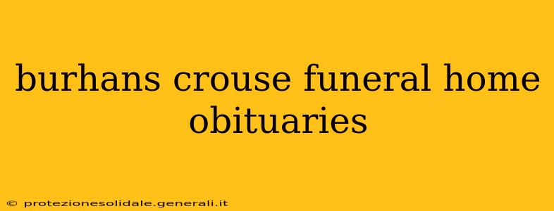 burhans crouse funeral home obituaries