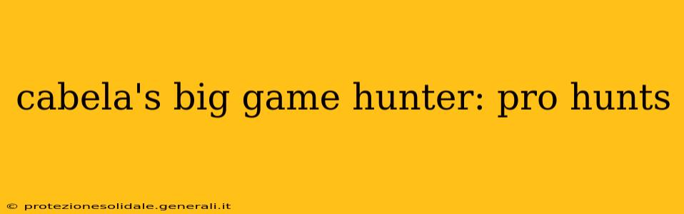 cabela's big game hunter: pro hunts