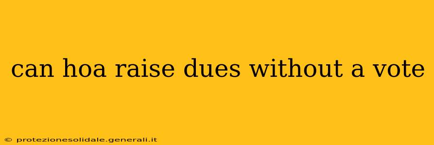 can hoa raise dues without a vote