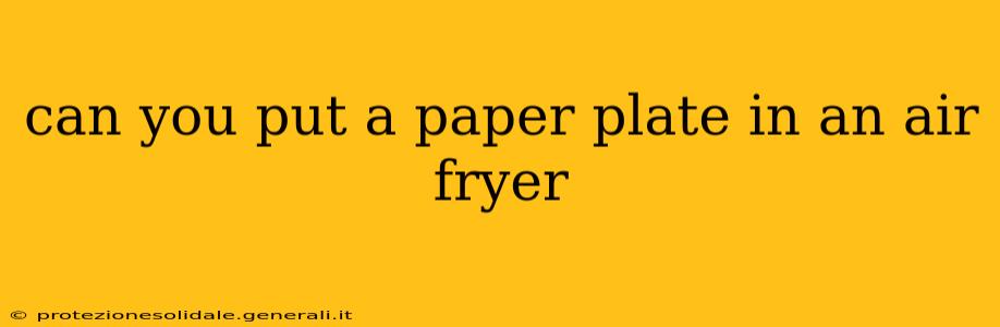 can you put a paper plate in an air fryer