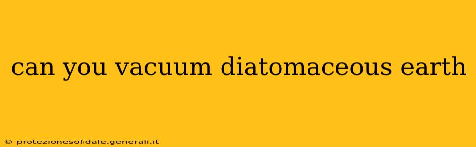 can you vacuum diatomaceous earth