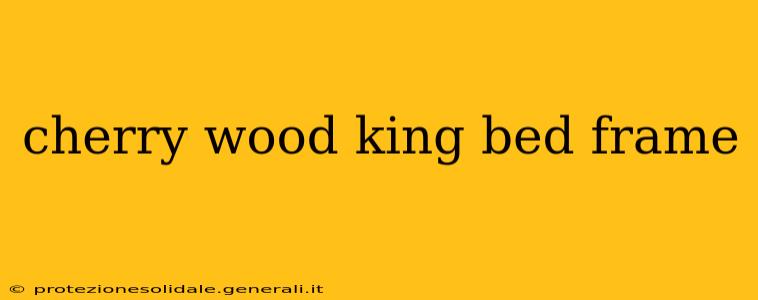 cherry wood king bed frame
