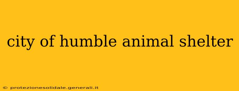 city of humble animal shelter