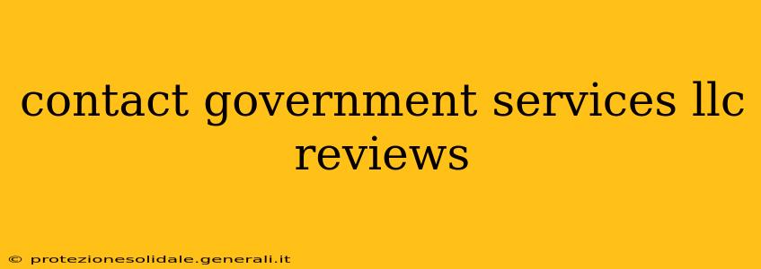 contact government services llc reviews