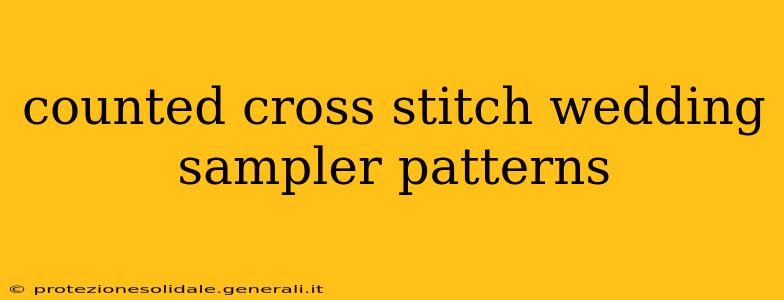counted cross stitch wedding sampler patterns