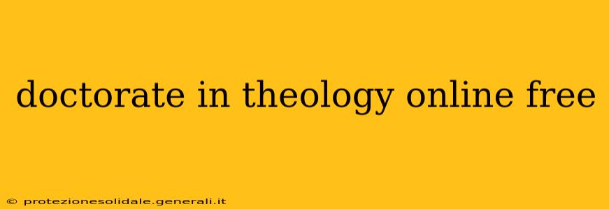 doctorate in theology online free