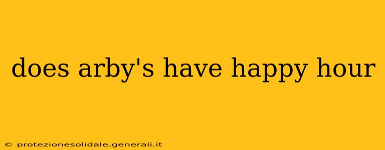 does arby's have happy hour