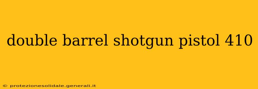 double barrel shotgun pistol 410