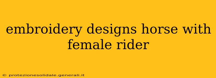 embroidery designs horse with female rider