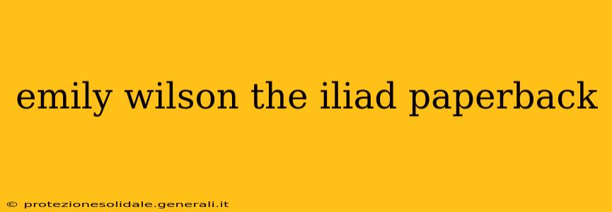 emily wilson the iliad paperback