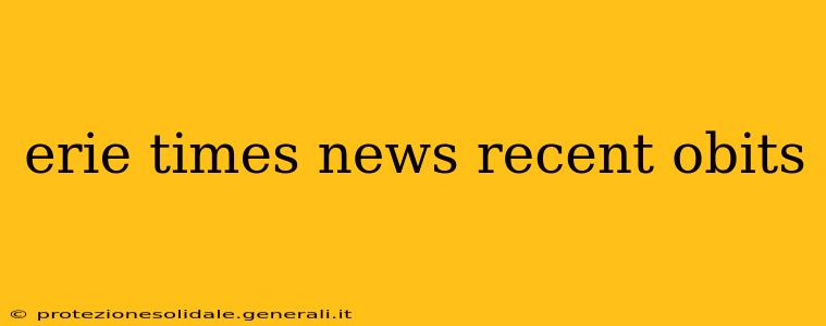 erie times news recent obits