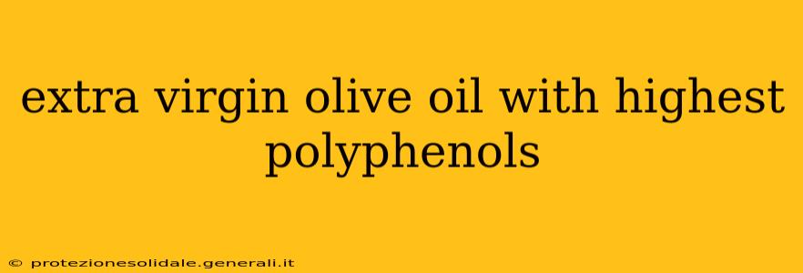 extra virgin olive oil with highest polyphenols