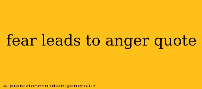 fear leads to anger quote