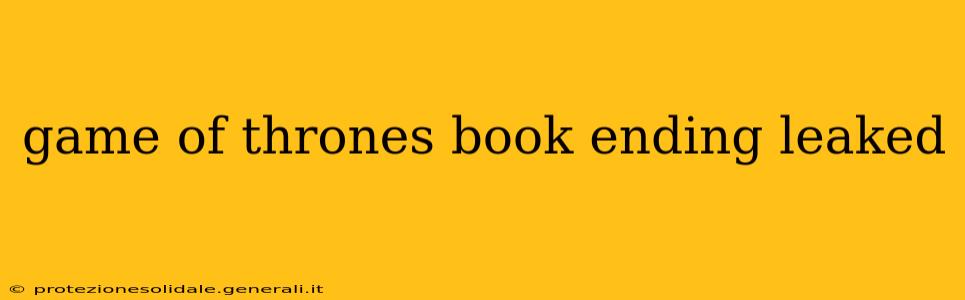 game of thrones book ending leaked