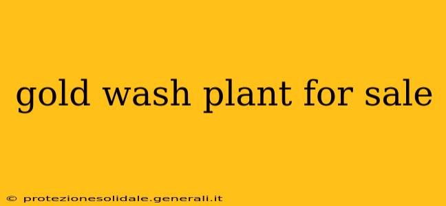 gold wash plant for sale