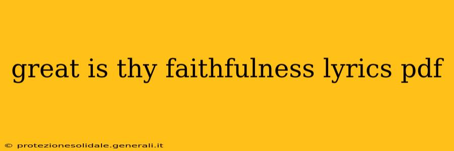 great is thy faithfulness lyrics pdf