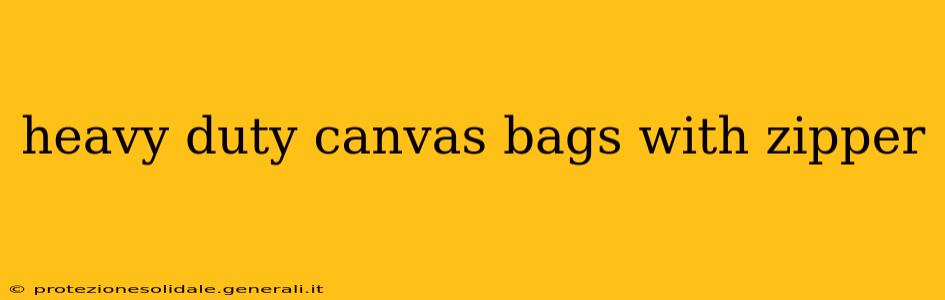 heavy duty canvas bags with zipper