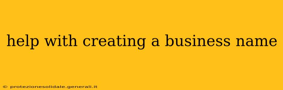 help with creating a business name
