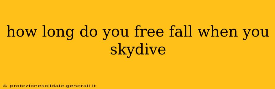 how long do you free fall when you skydive