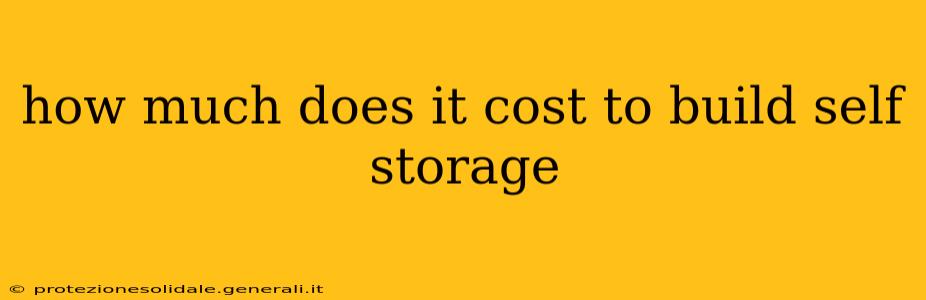 how much does it cost to build self storage