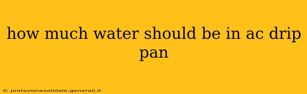 how much water should be in ac drip pan