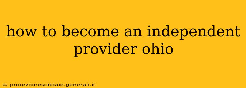 how to become an independent provider ohio