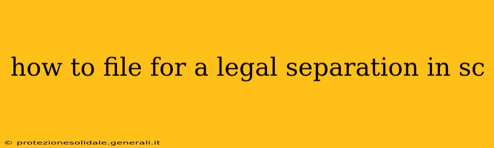 how to file for a legal separation in sc