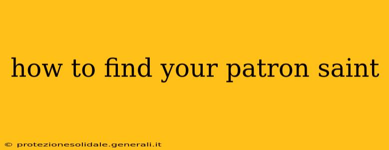 how to find your patron saint