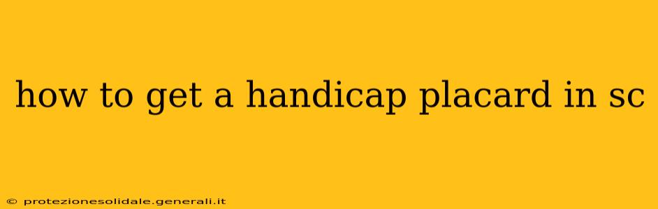 how to get a handicap placard in sc
