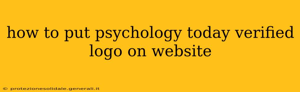 how to put psychology today verified logo on website