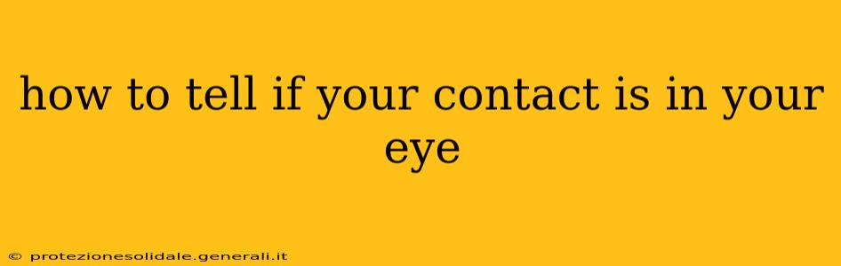 how to tell if your contact is in your eye
