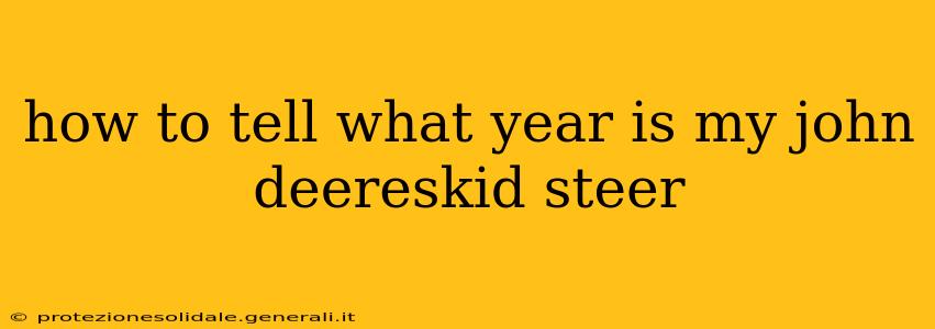 how to tell what year is my john deereskid steer