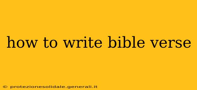 how to write bible verse