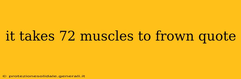it takes 72 muscles to frown quote