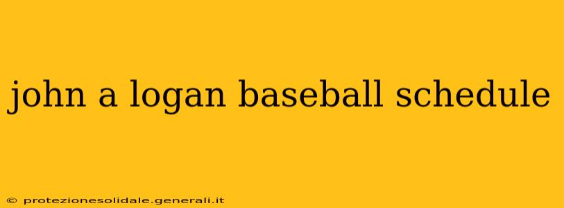 john a logan baseball schedule